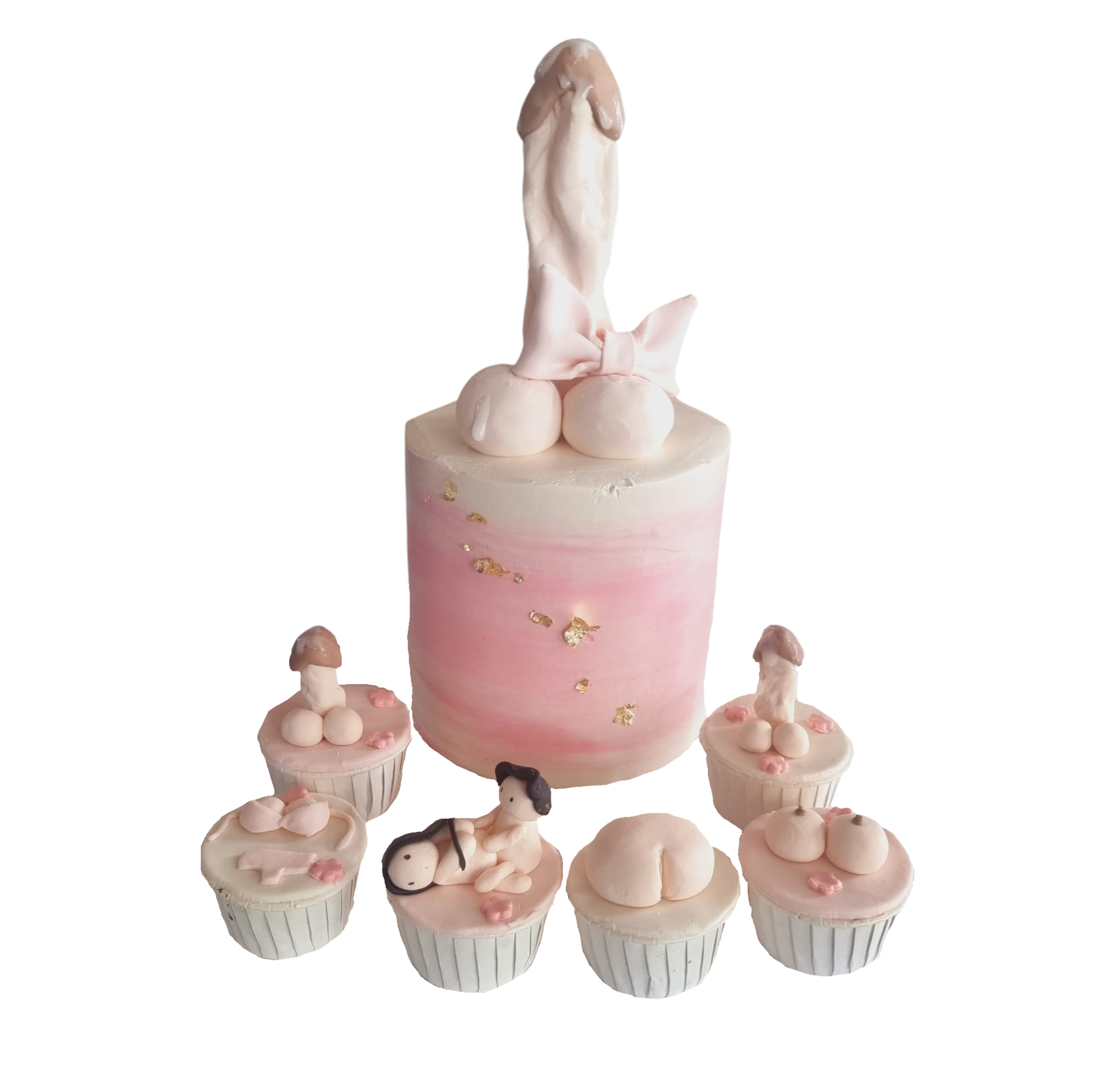 Penis Cake for Hens Night with Cupcakes 2