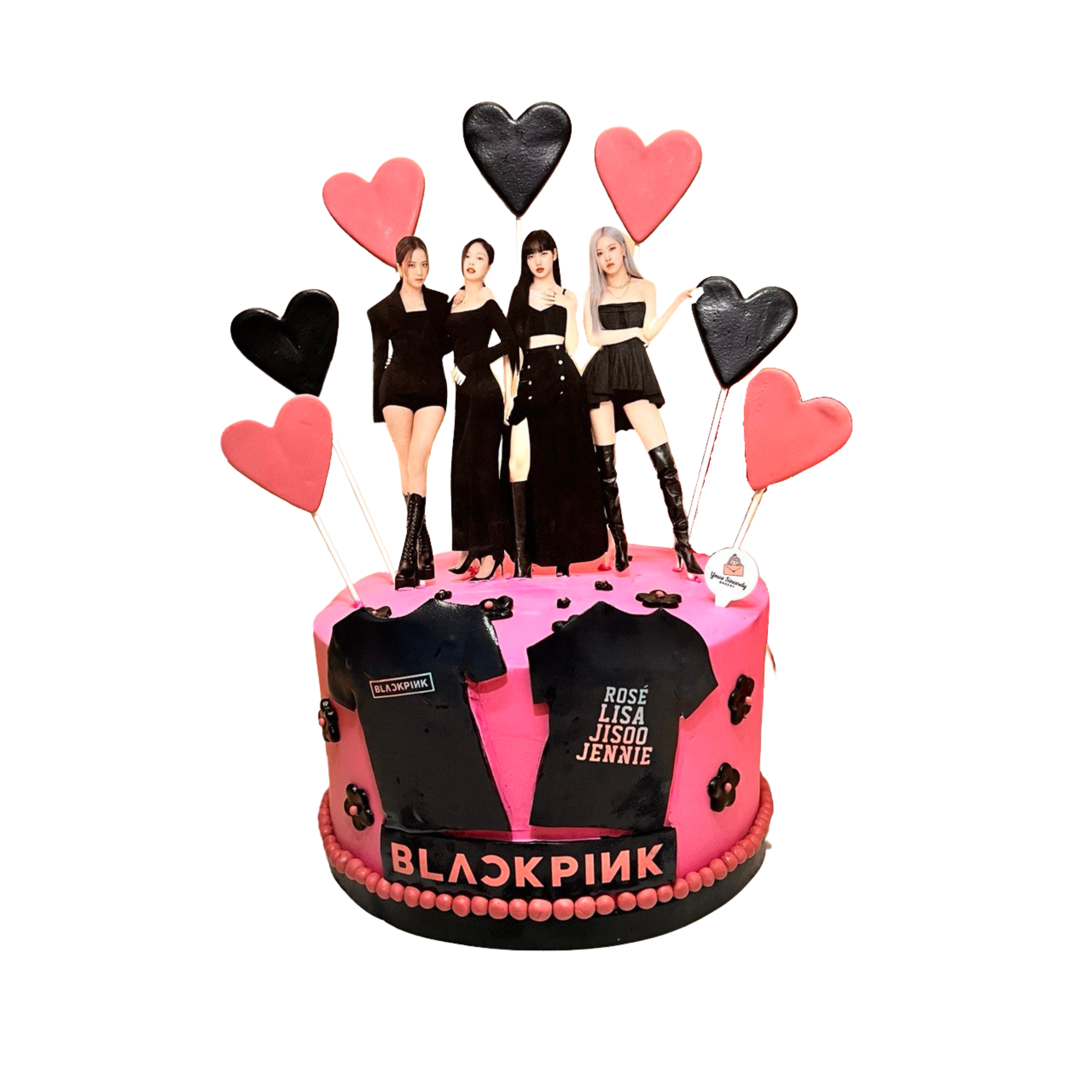Black Pink Korea Band Theme Customise Cake