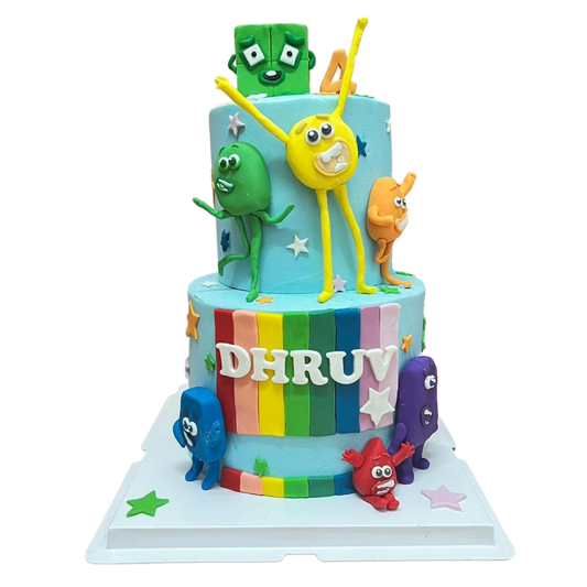 Number Blocks Two Tier Cake
