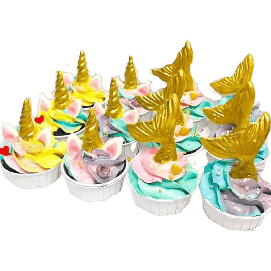 Gold Mermaid Unicorn Themed Cupcakes (12pcs)
