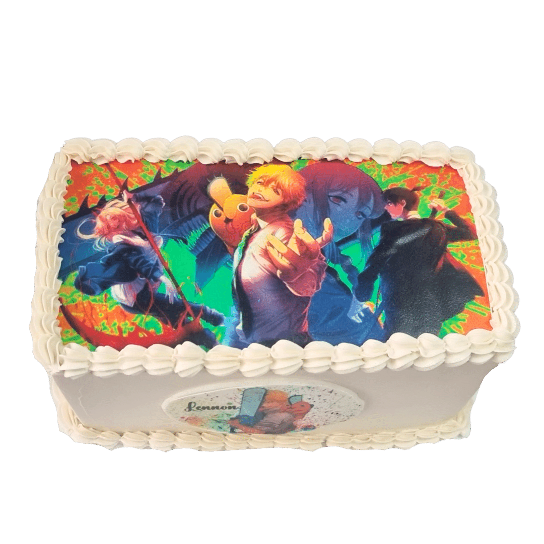 Chainsaw Man Anime Rectangle Edible Print Cake