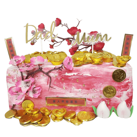 Longevity Hot Pink Double Money Pulling Cake