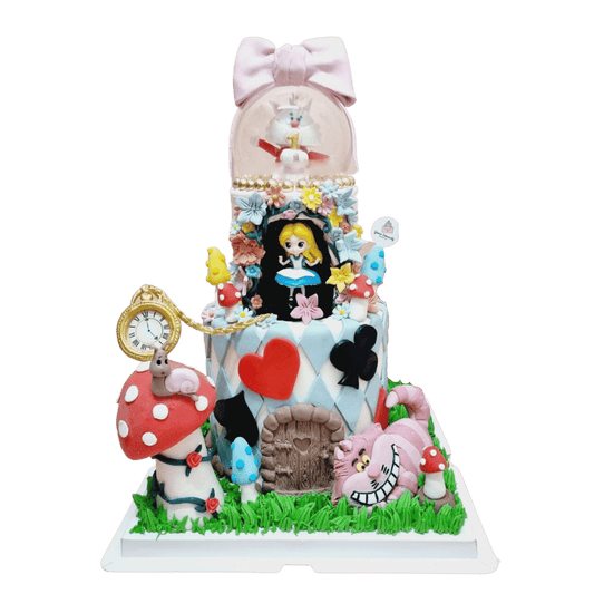 Alice In The Wonderland Design 3 Two Tier Customised Cake