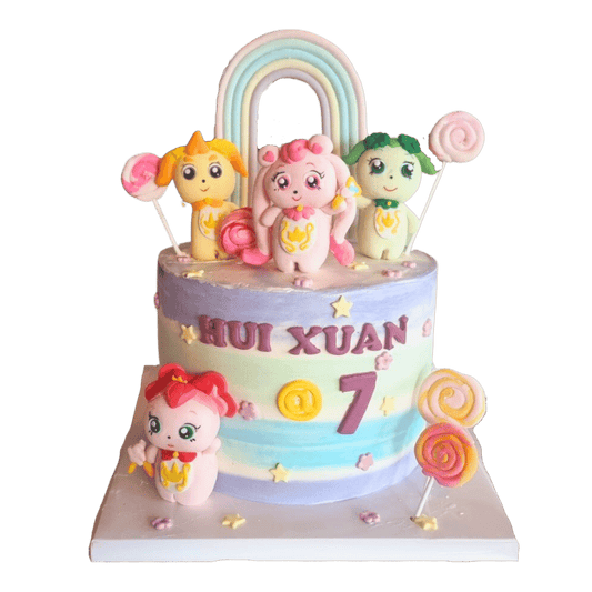 Teenieping Lollipops Rainbow Theme Cake