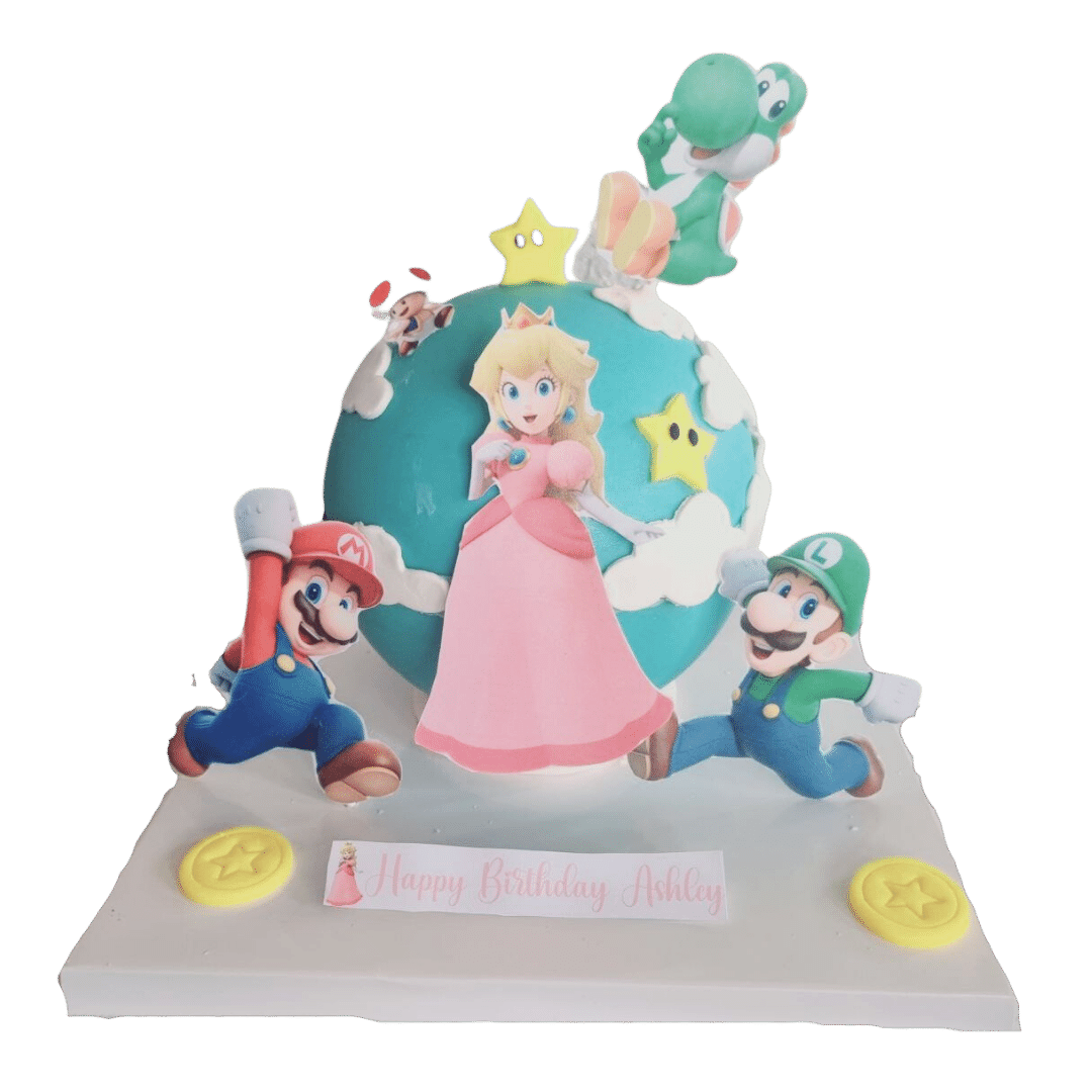 Princess Peach Mario Friends Knock Knock Pinata Cake