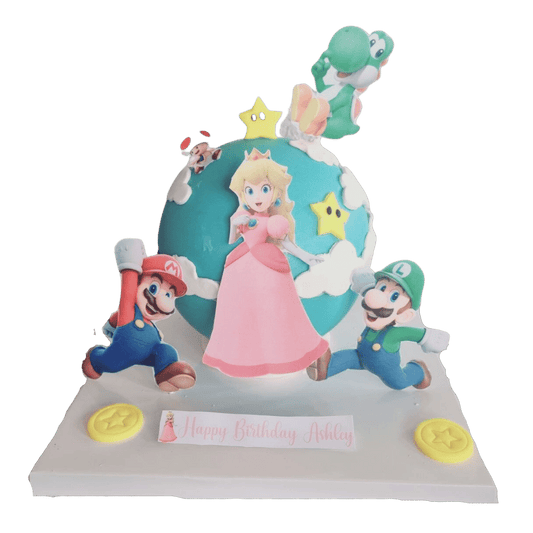 Princess Peach Mario Friends Knock Knock Pinata Cake
