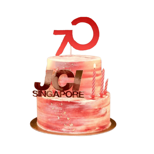 Red And White Theme Corporate Logo Cake