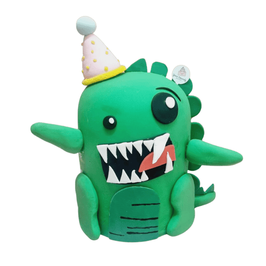 3D Green Cartoon Dinosaur Cake