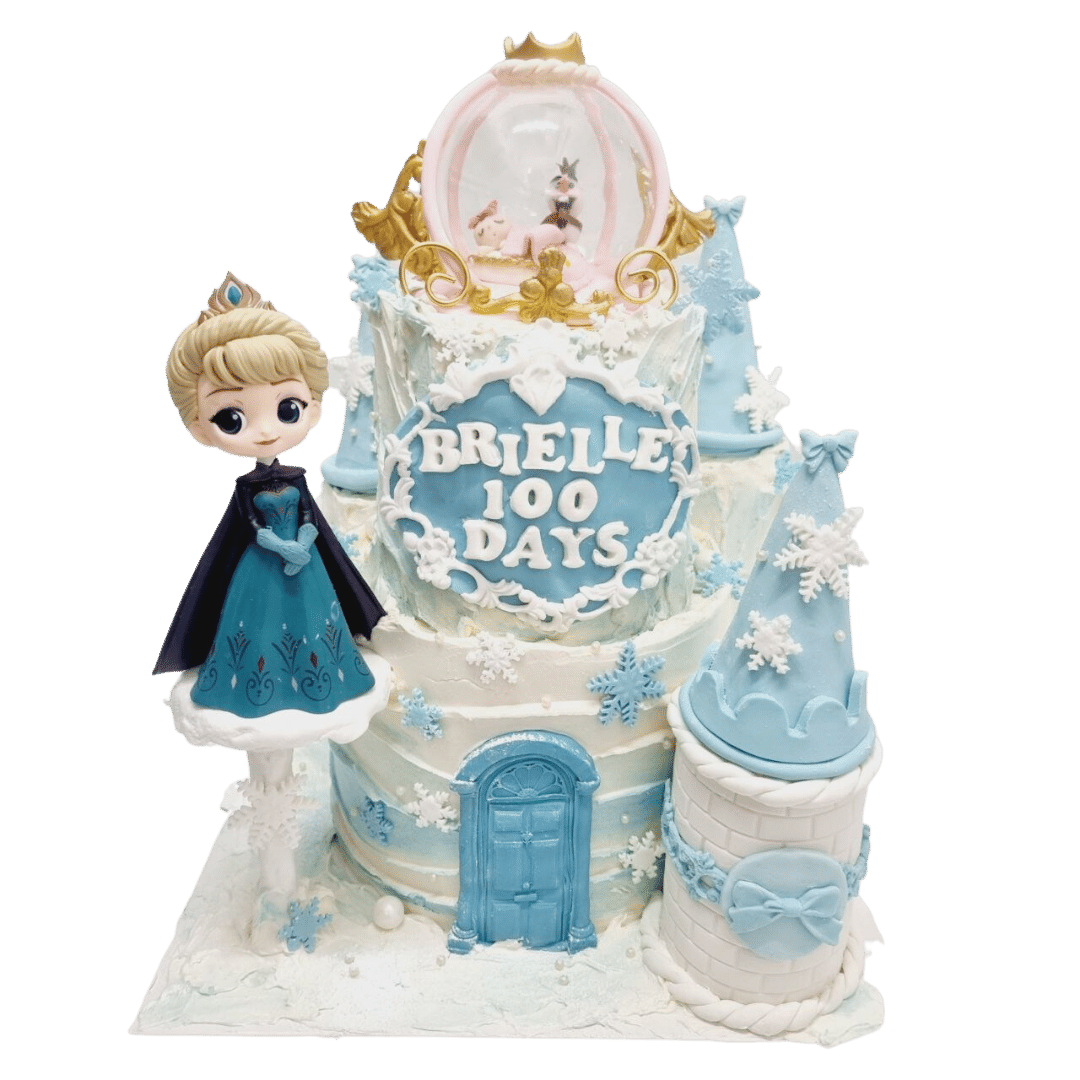 Frozen Elsa Olaf Baby Themed Two Tier Cake
