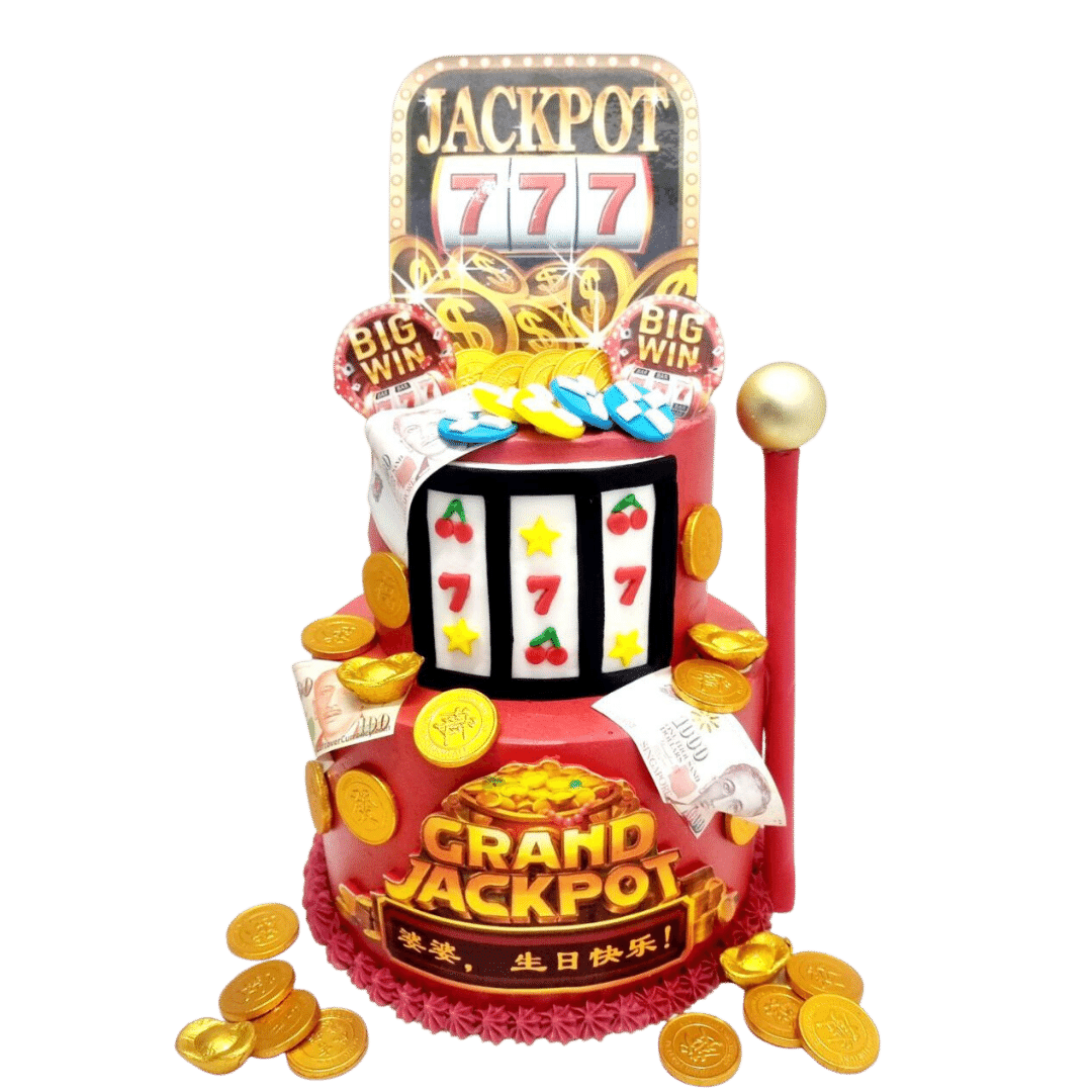Jackpot Machine Two Tier Money Pulling Cake