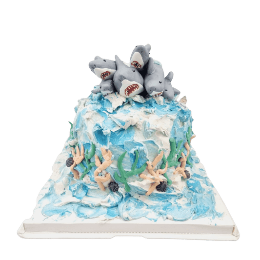 5 Headed Shark Themed Cake