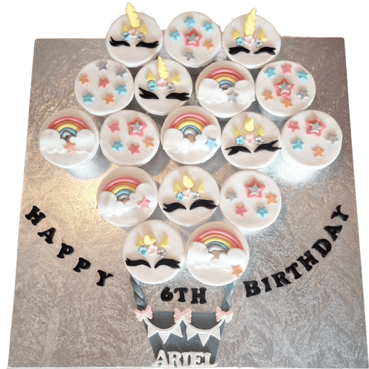 Hot Air Balloon Unicorn Rainbow Themed Cupcakes (12pcs)