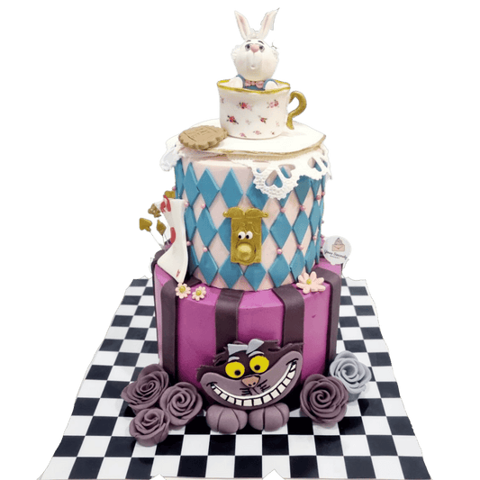 Alice In The Wonderland Design 2 Two Tier Customised Cake