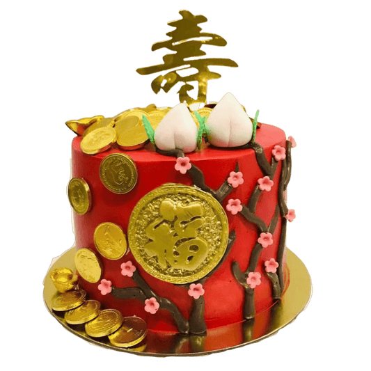 Fortune Red Longevity Money Pulling Cake