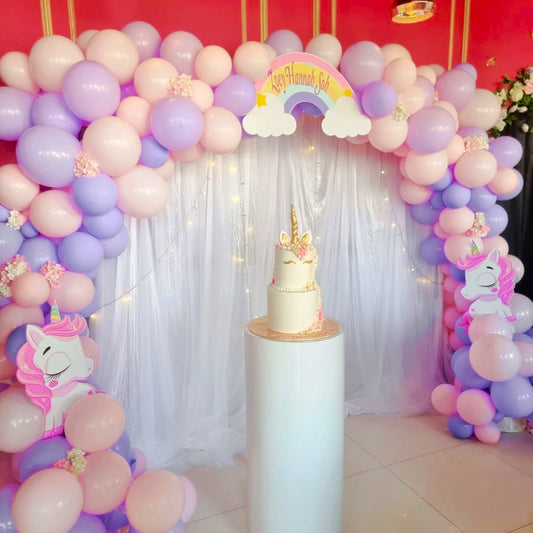 Unicorn Theme Balloon Garland Backdrop & Cake (Event Space + Cake + Decors)