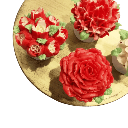 Red Floral Cupcakes (12pcs)