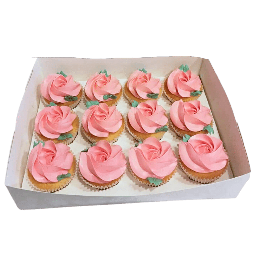 Pink Rosette Cupcakes (12pcs)