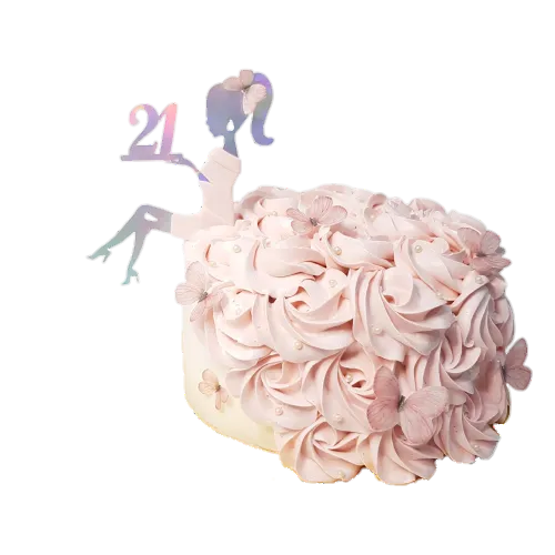 21st Birthday Girl Silhouette Cake
