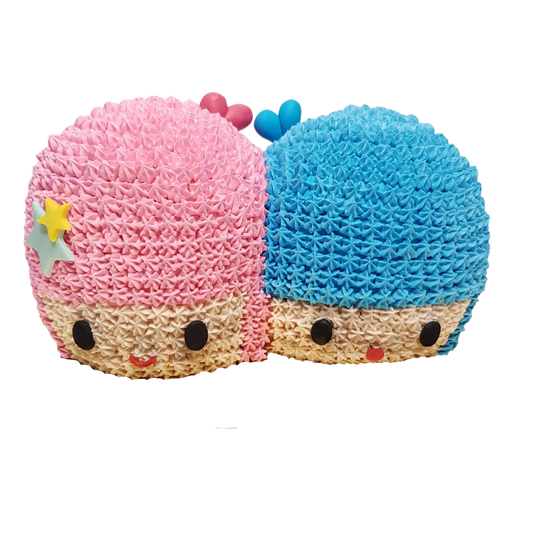 3D Little Twin Stars Cream Cake