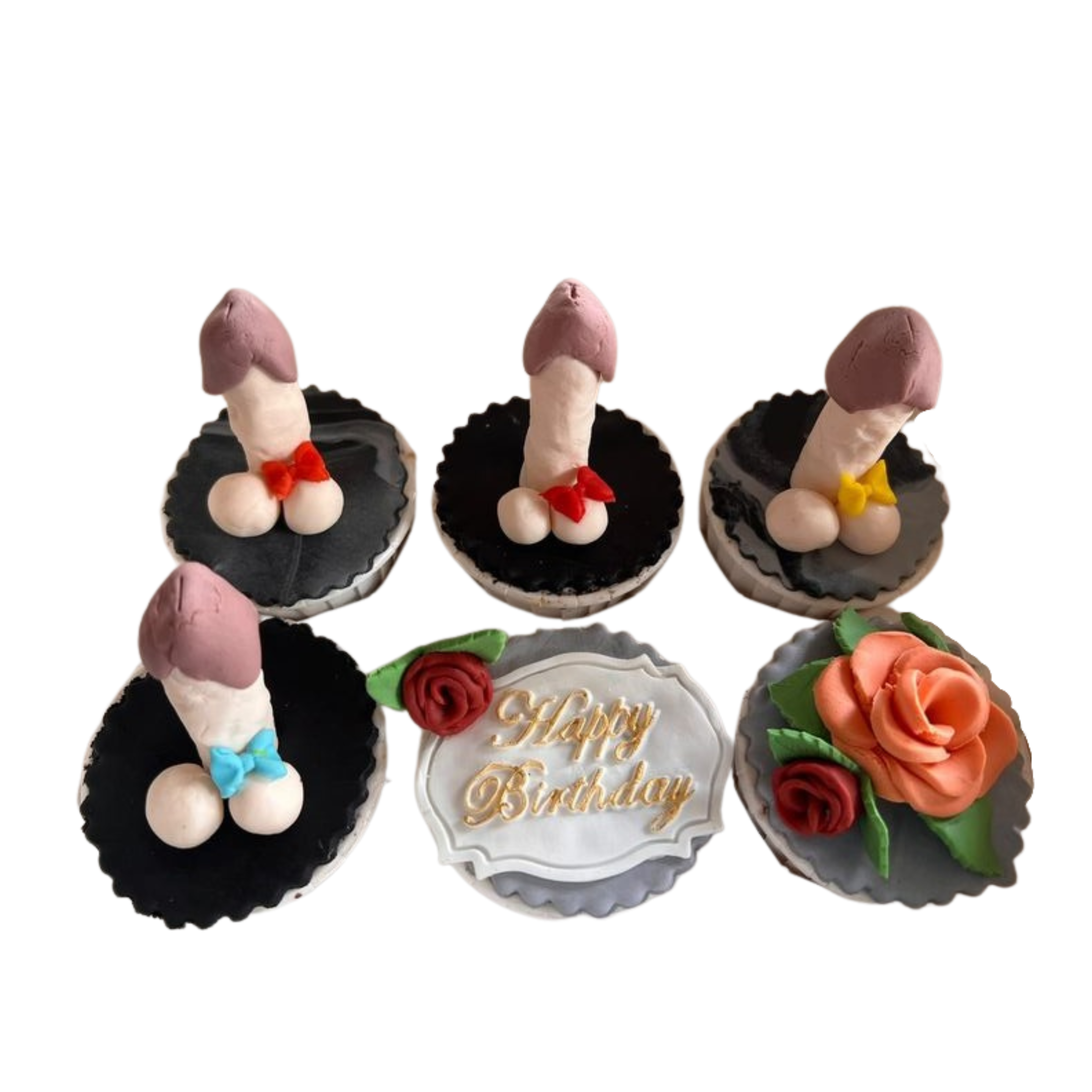 Hens Night Dick & Roses Happy Birthday Cupcakes (6pcs)