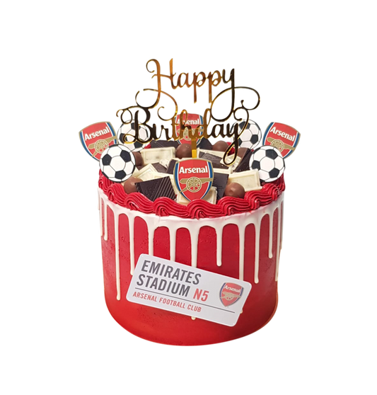 Arsenal Soccer Ball Red And White Drip Money Pulling Cake