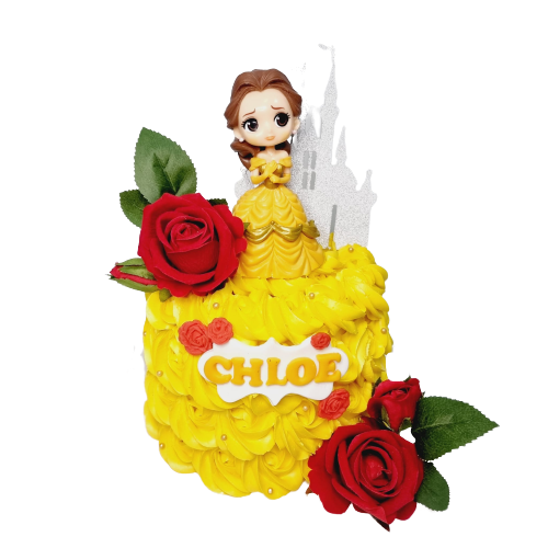 Belle Princess Roses Themed Cake