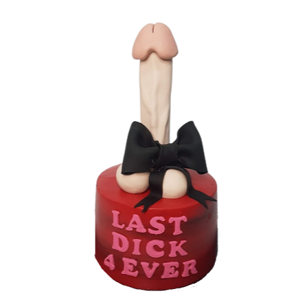 Black Ribbon Penis Dick Red Cake for Hens Night