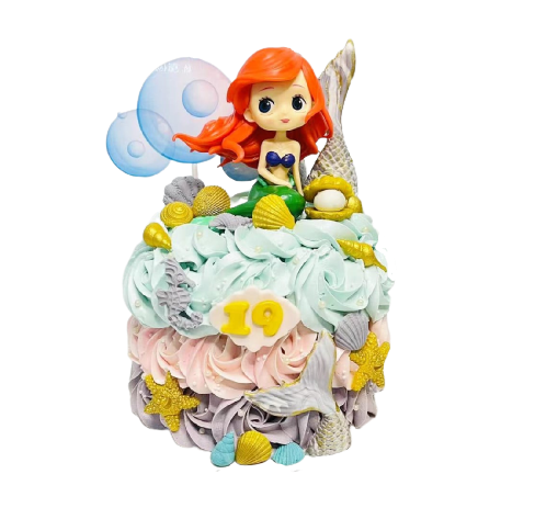 Little Mermaid Ariel Pastel Colours Themed Rosette Cake