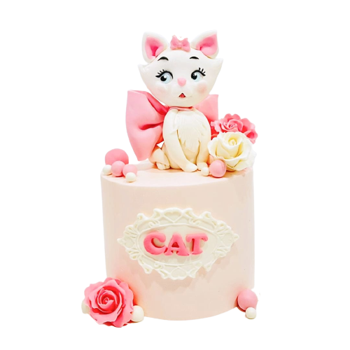 Marie The Cat Pink Customise Cake