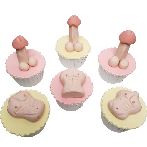 Penis And Muscle Abs Body Hens Night Cupcakes (6pcs)