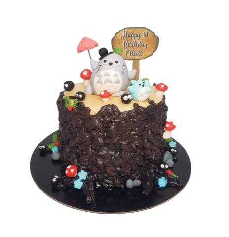 Totoro With Friends Tree Stump Cake