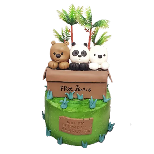 We Bare Bears Free Bears Forest Themed Cake